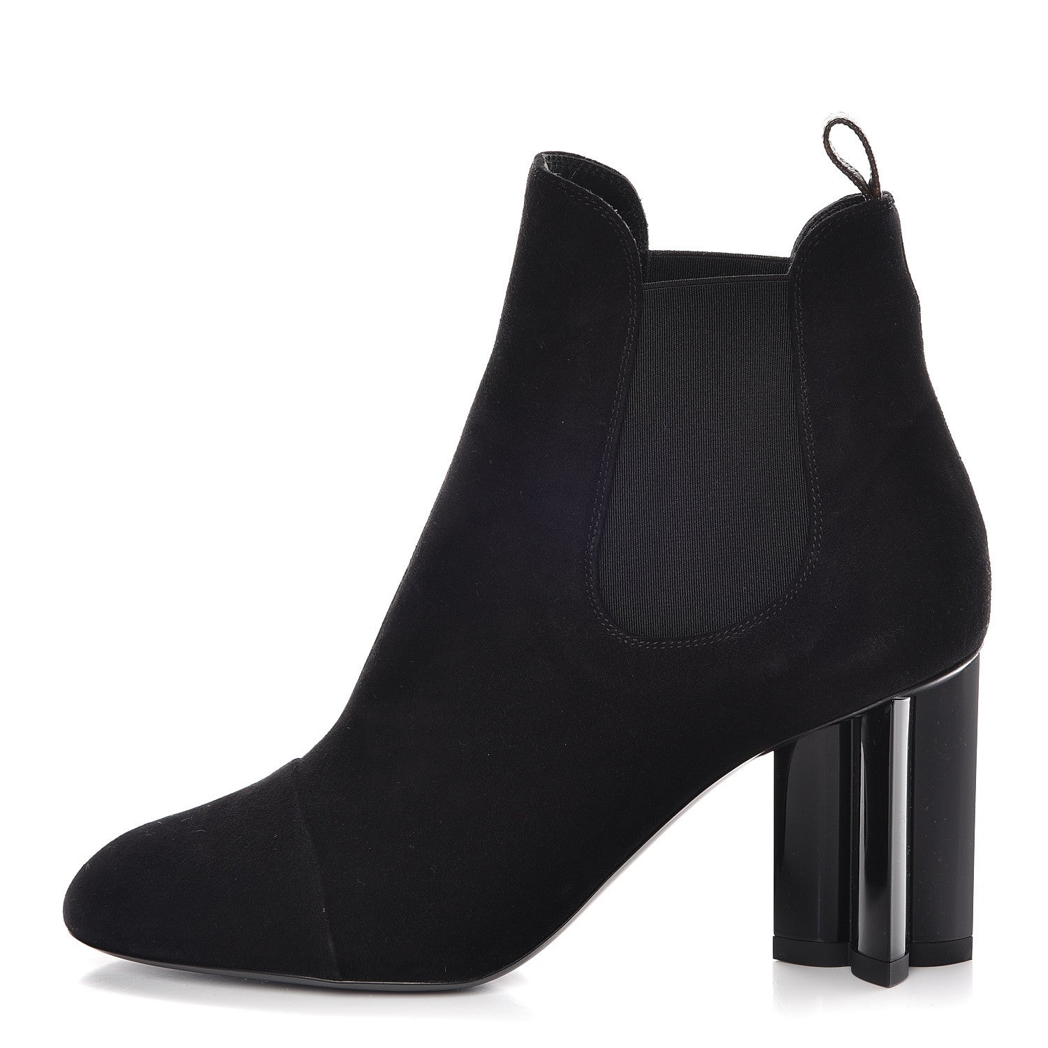 Louis Vuitton Suede Monogram Uniformes Cap Toe Chelsea 80mm Ankle Boots 38 Black 1 of 10