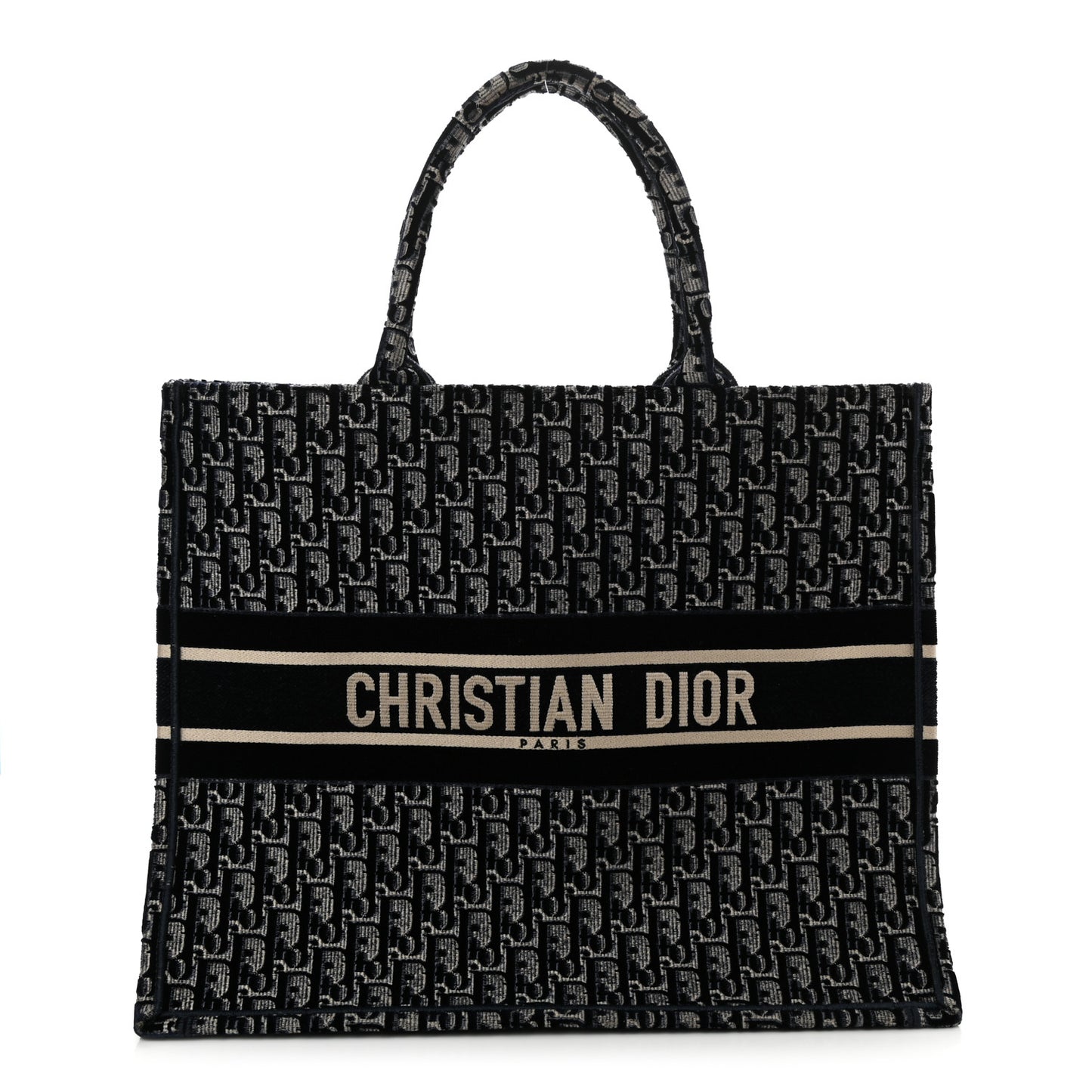 Oblique Velvet Book Tote Blue Multicolor