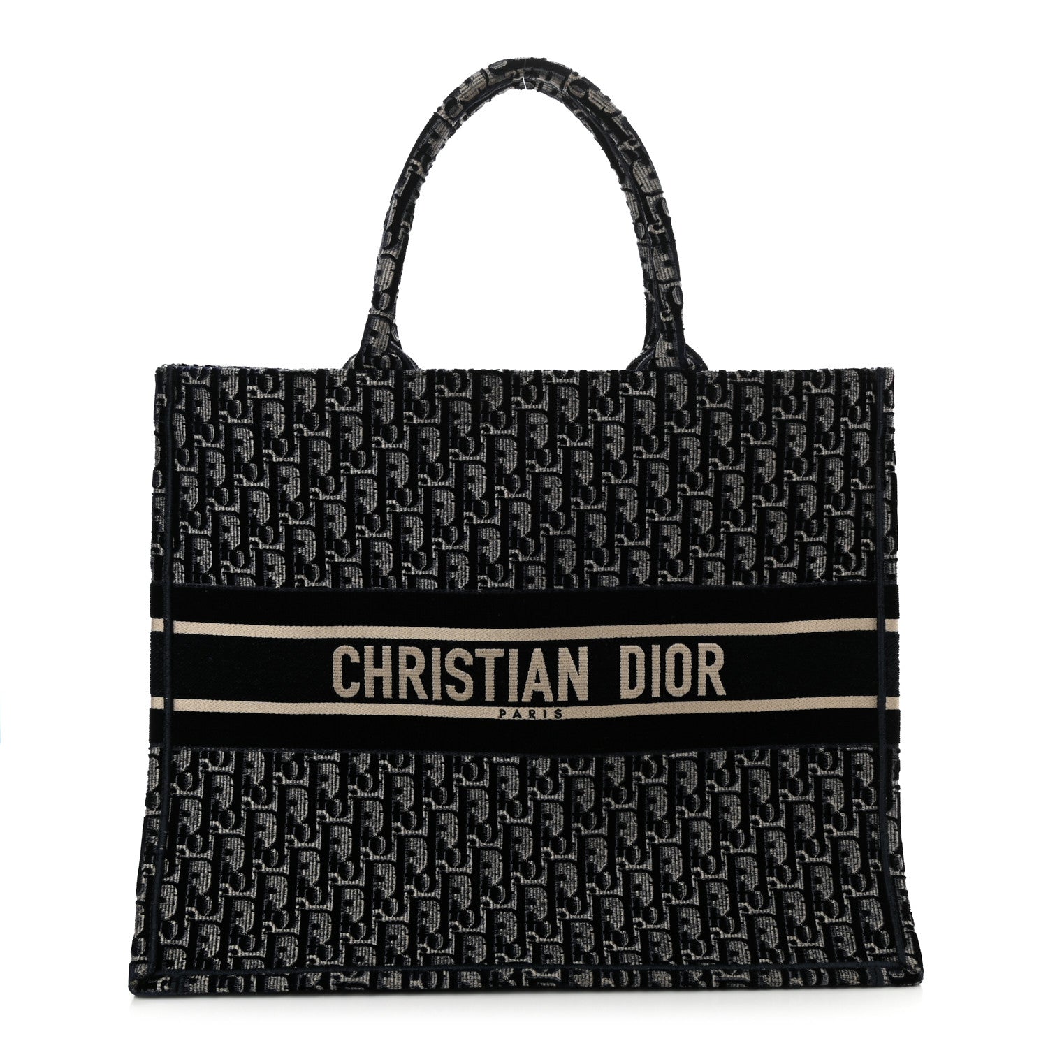 Christian Dior Oblique Velvet Book Tote Blue Multicolor 1 of 9