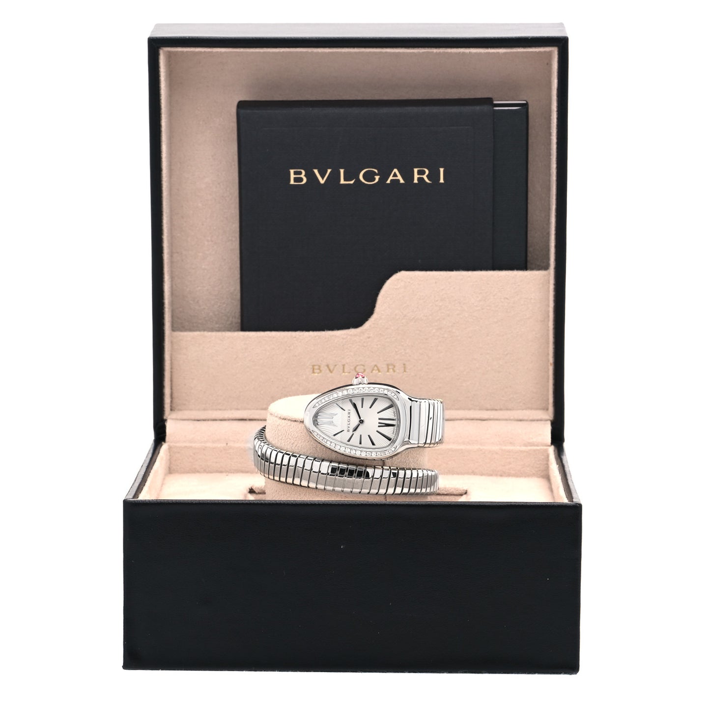 Stainless Steel Diamond Bezel 35mm Serpenti Tubogas Quartz Watch