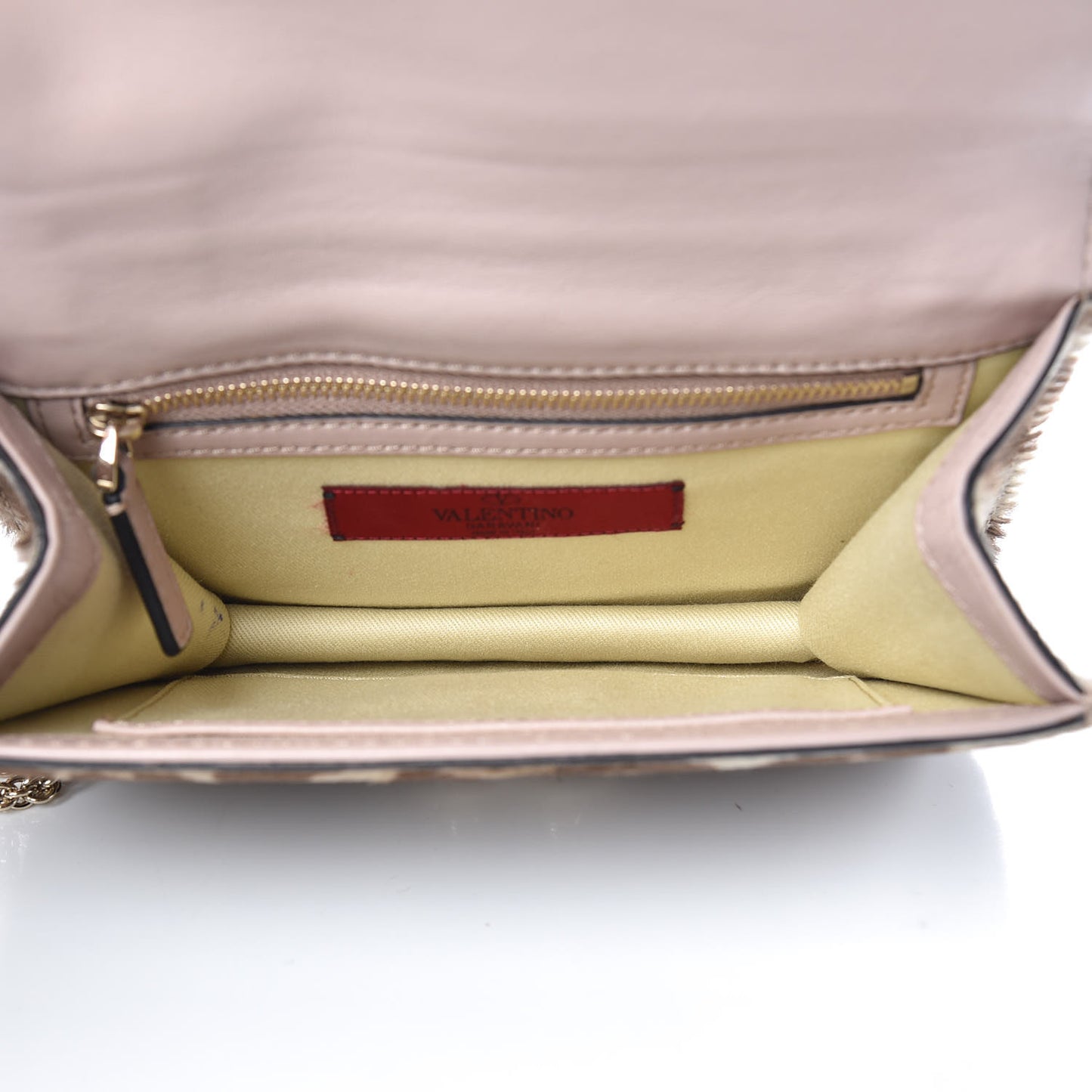 Calf Hair Leopard Print Small Glam Lock Rockstud Flap Blush