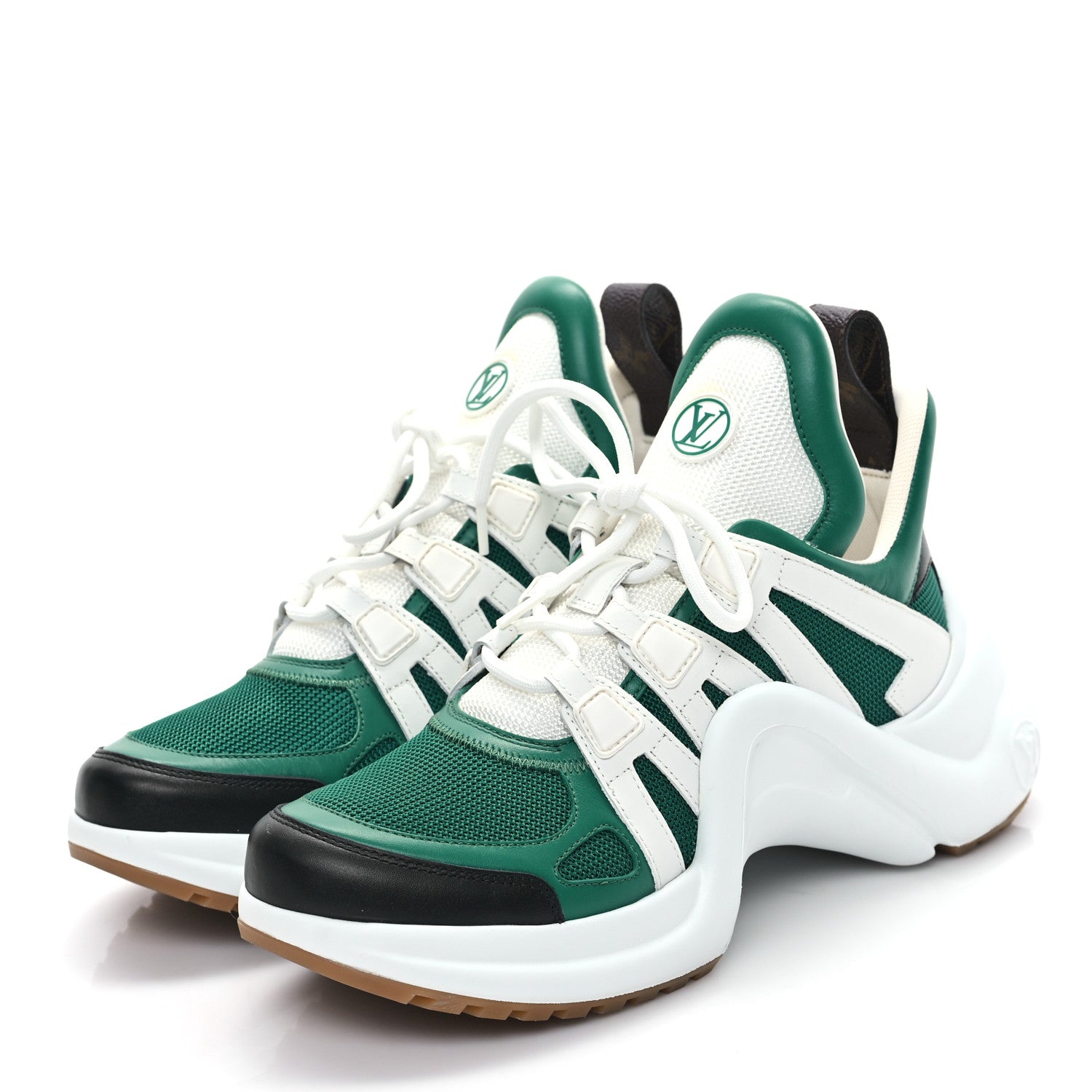 Louis Vuitton Calfskin Technical Nylon LV Archlight Sneakers 7 Green 3 of 9