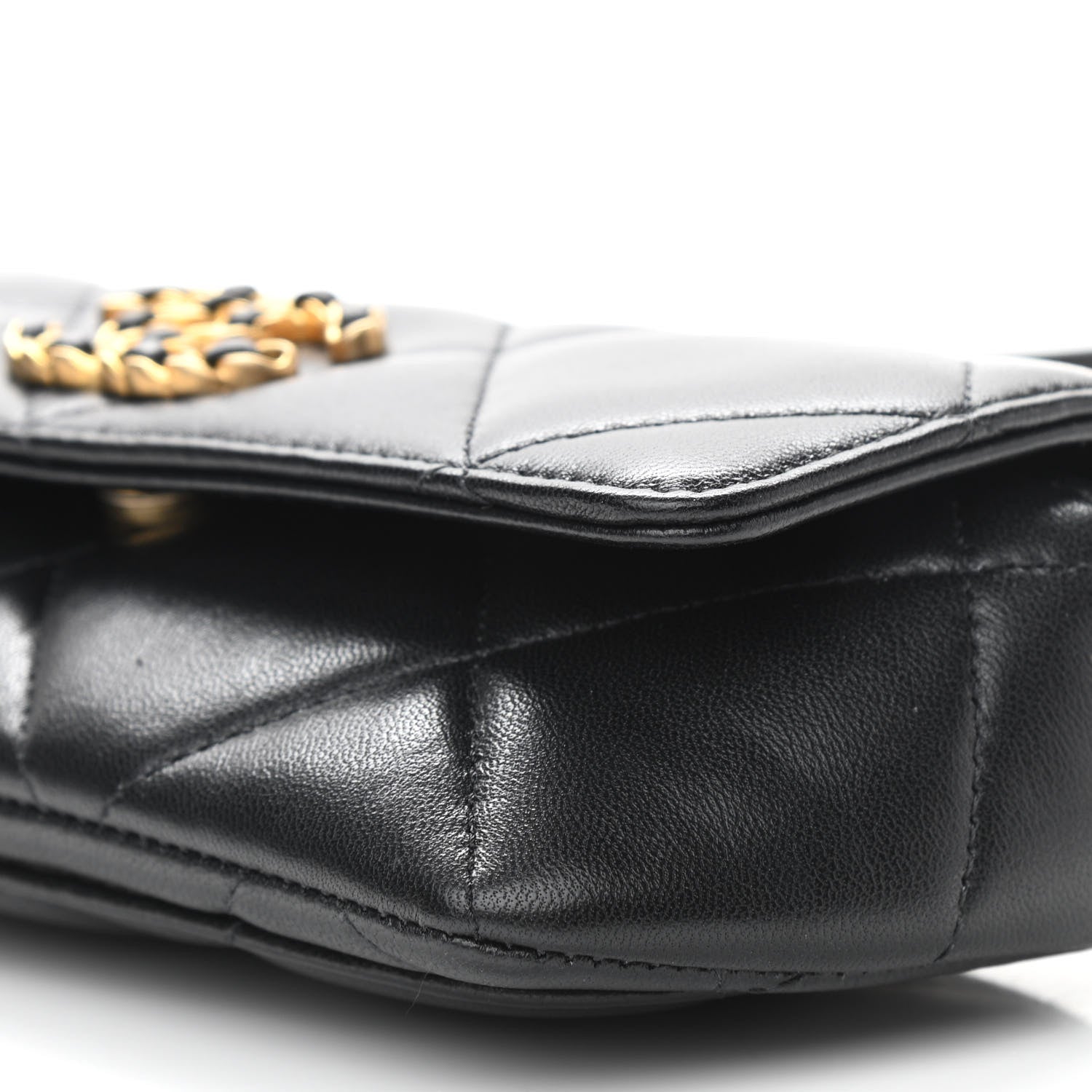 Chanel Goatskin Quilted Chanel 19 Glasses Case With Chain Black 11 of 11