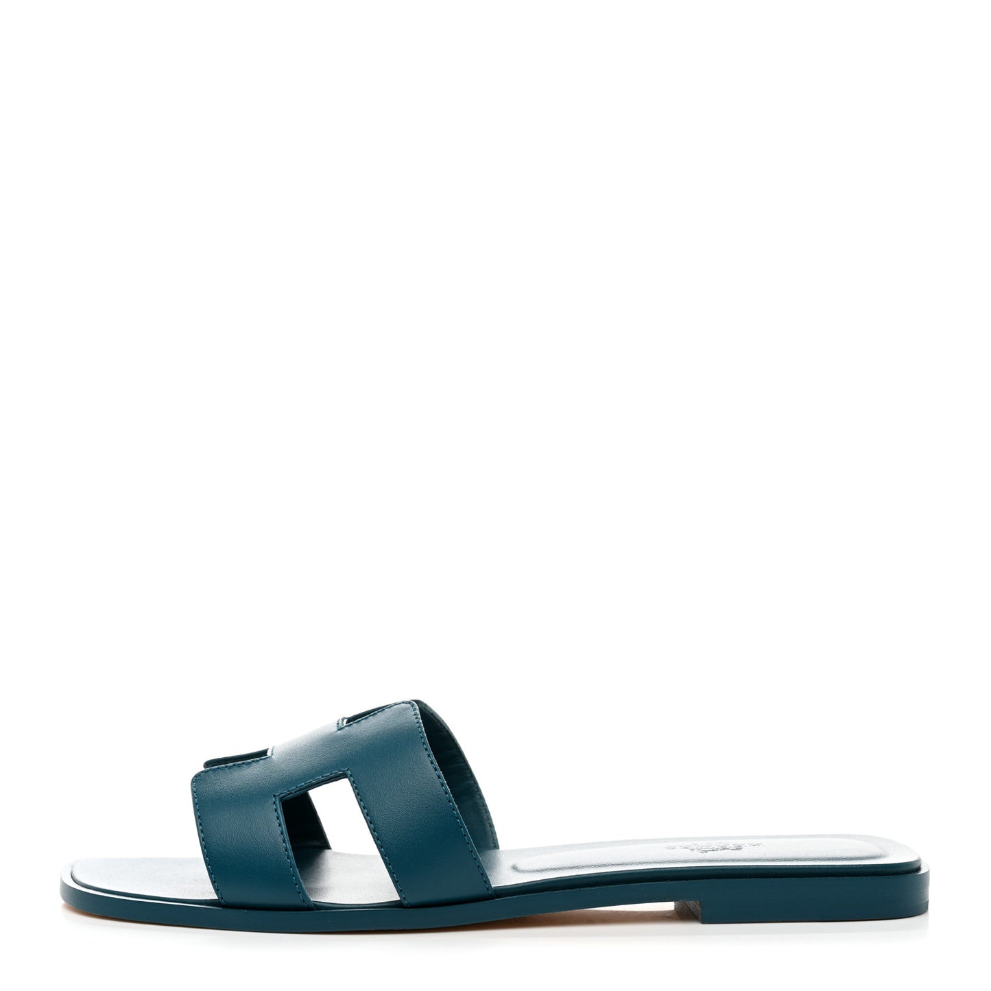 Calfskin Oran Sandals 39.5 Bleu Emeraude