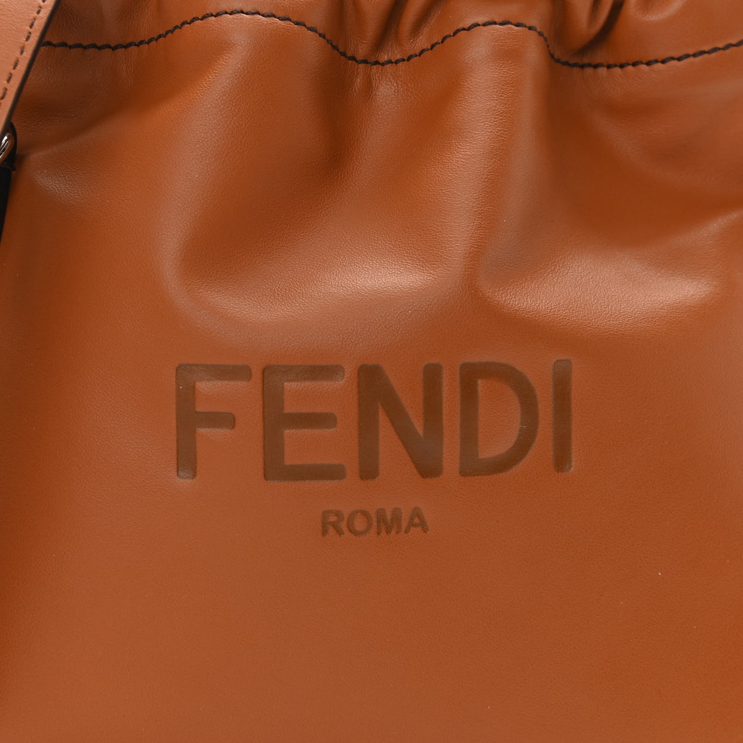 Vitello Grace Light Small Saint Fendi Roma Drawstring Pouch Brandy
