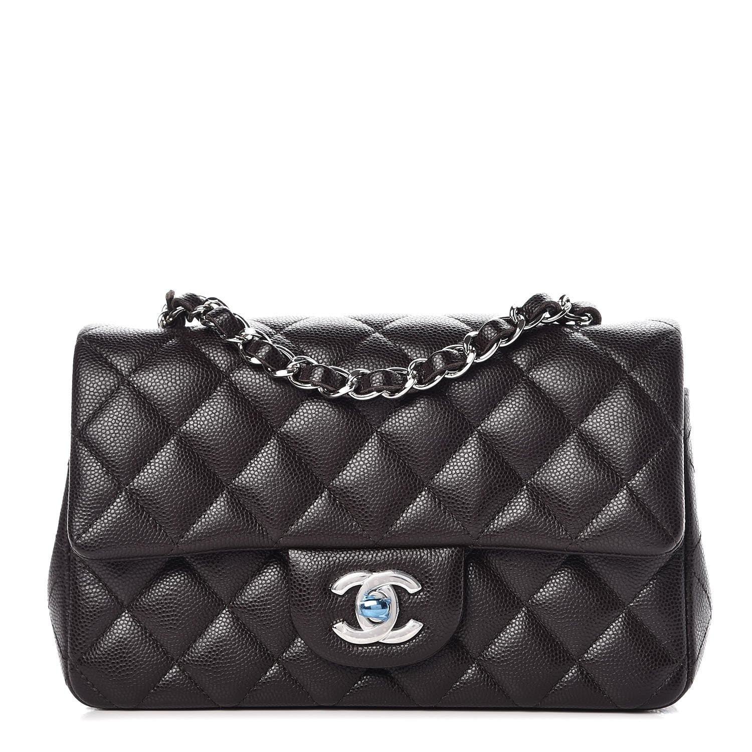 Chanel Caviar Quilted Mini Rectangular Flap Dark Brown 1 of 7