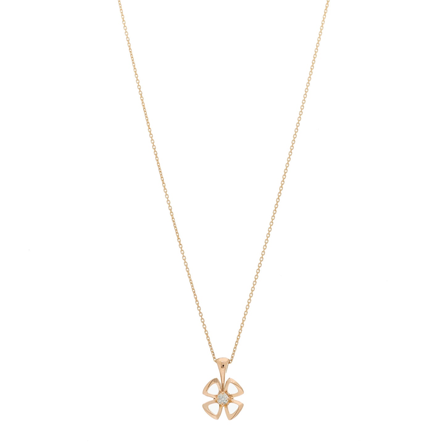 18K Rose Gold Diamond Fiorever Pendant Necklace