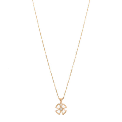 Bulgari 18K Rose Gold Diamond Fiorever Pendant Necklace 1 of 8