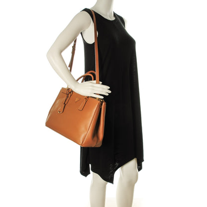 Prada Saffiano Medium Galleria Double Zip Tote Caramel 2 of 7