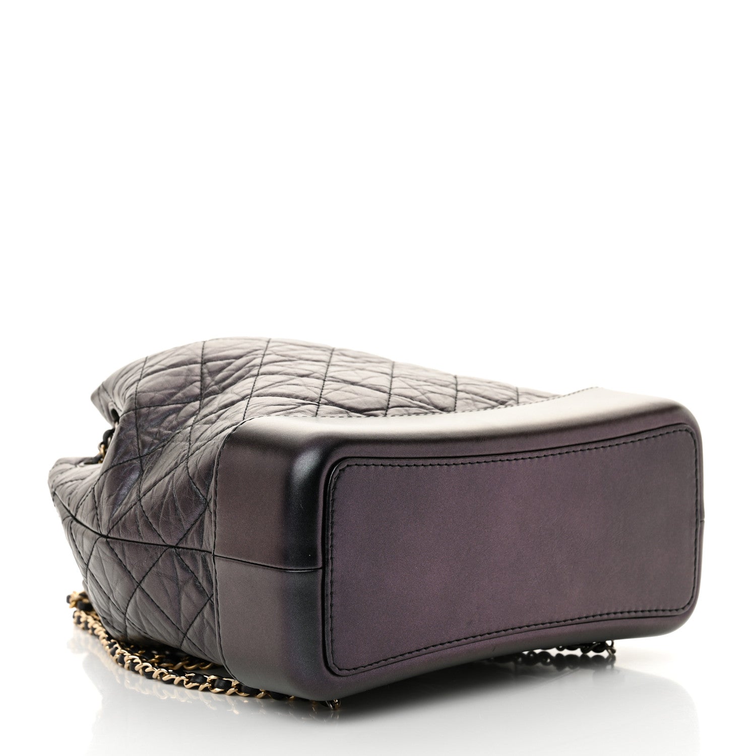 Chanel Iridescent Aged Calfskin Quilted Gabrielle Backpack Dark Purple 4 of 10