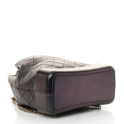 Chanel Iridescent Aged Calfskin Quilted Gabrielle Backpack Dark Purple 4 of 10