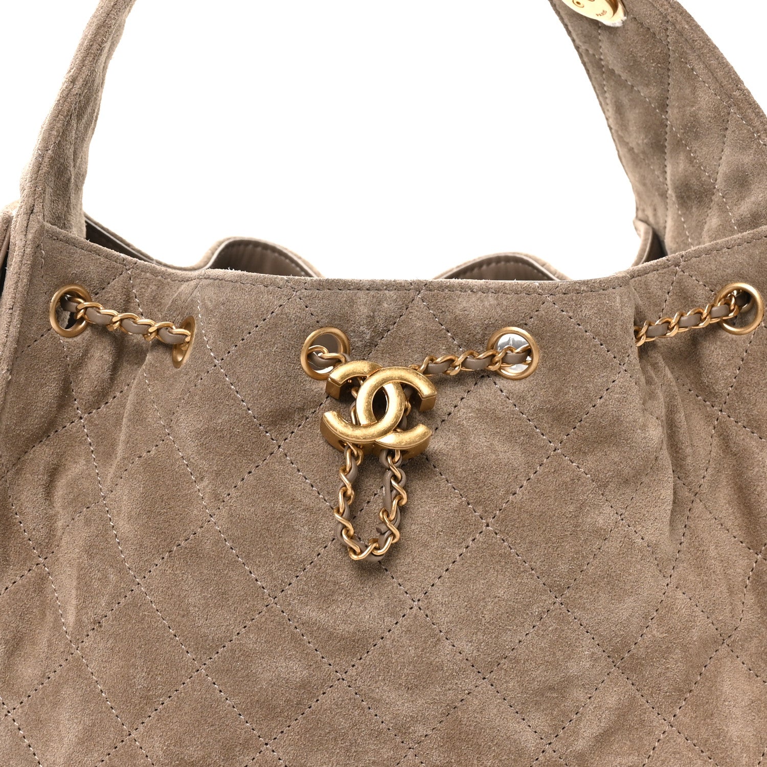 Chanel Suede Quilted Small Chanel 25 Handbag Dark Grey 8 of 11