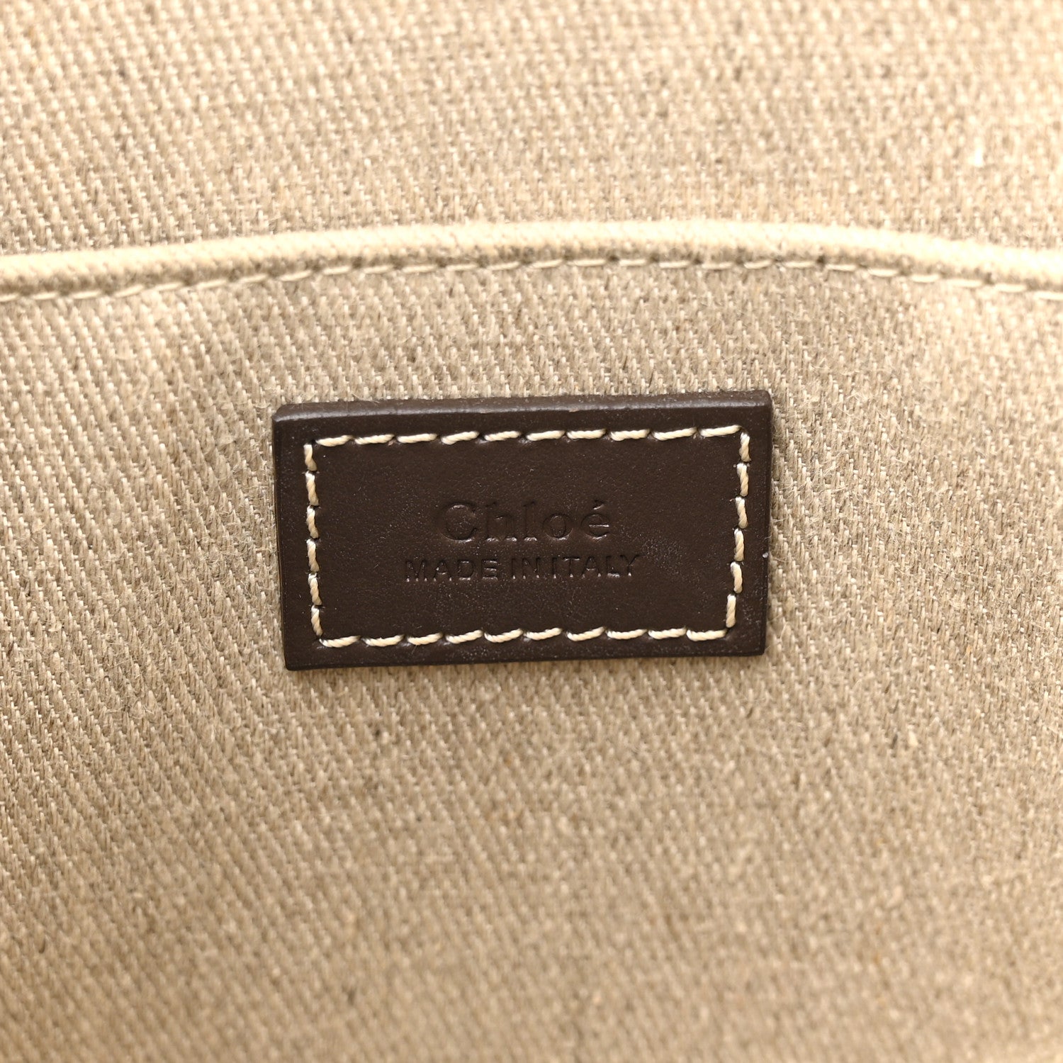 Chloe Linen Calfskin Medium Woody Tote Warm Green 6 of 14
