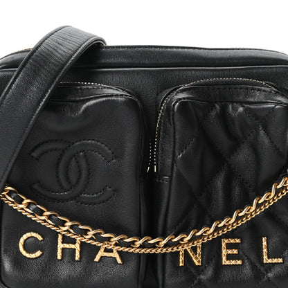 Chanel Calfskin Quilted Large Camera Case Black 8 of 10