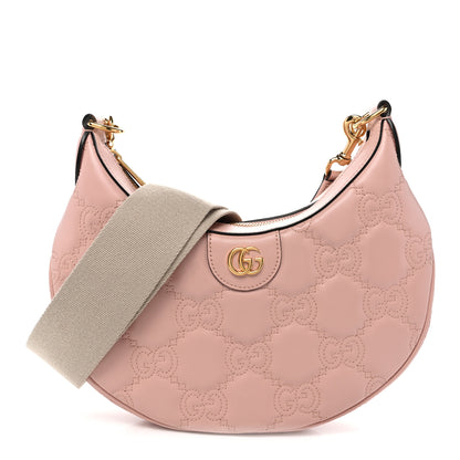 Gucci Calfskin GG Matelasse Small Hobo Shoulder Bag Perfect Pink Natural 1 of 13