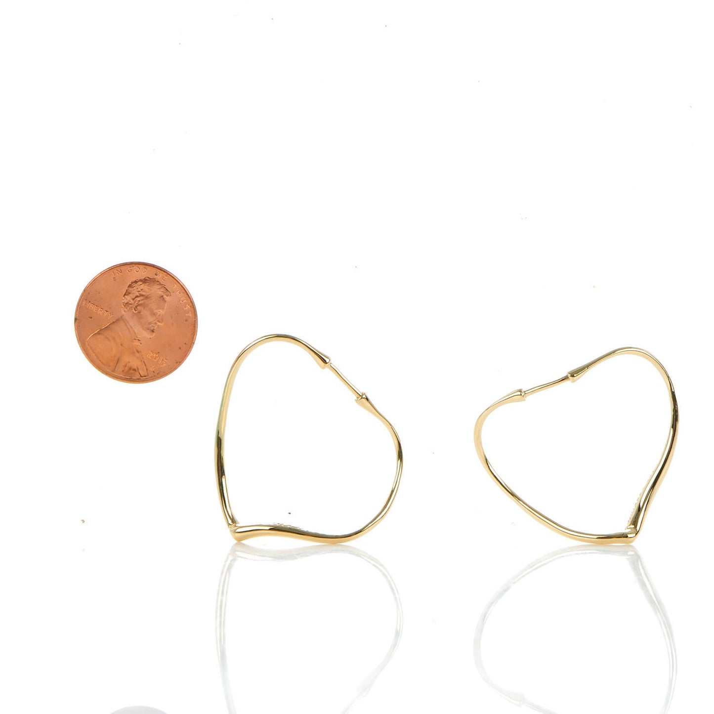 18K Yellow Gold Small Elsa Peretti Open Heart Hoop Earrings