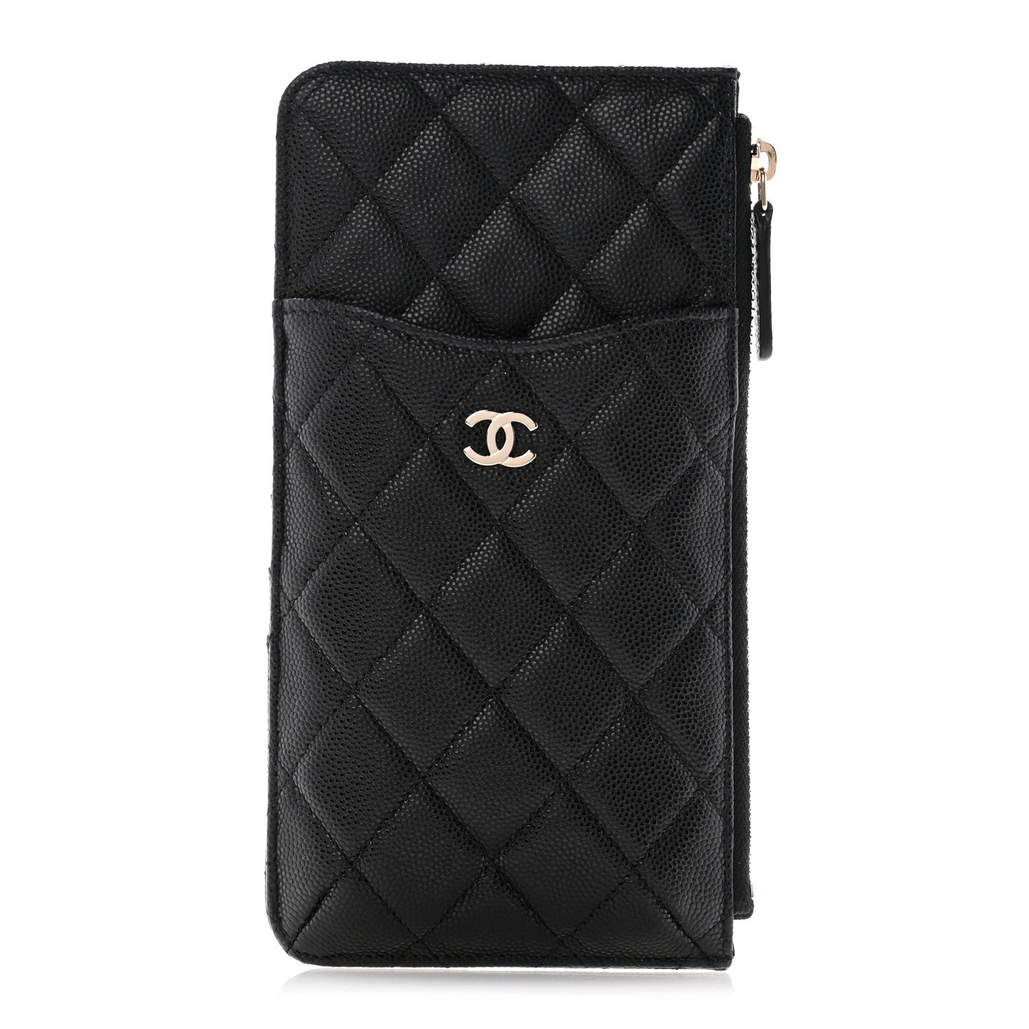 Chanel Caviar Quilted Classic Flat Wallet Pouch Black 1 of 9