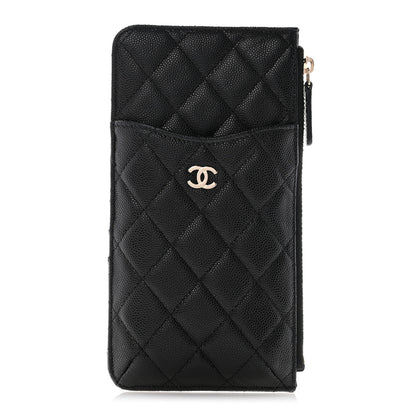 Chanel Caviar Quilted Classic Flat Wallet Pouch Black 1 of 9
