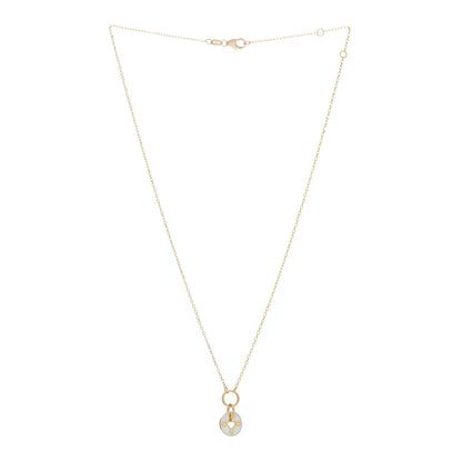 Foundrae 18K Yellow Gold Enamel Petite Champleve True Love Knot Necklace White White 2 of 6
