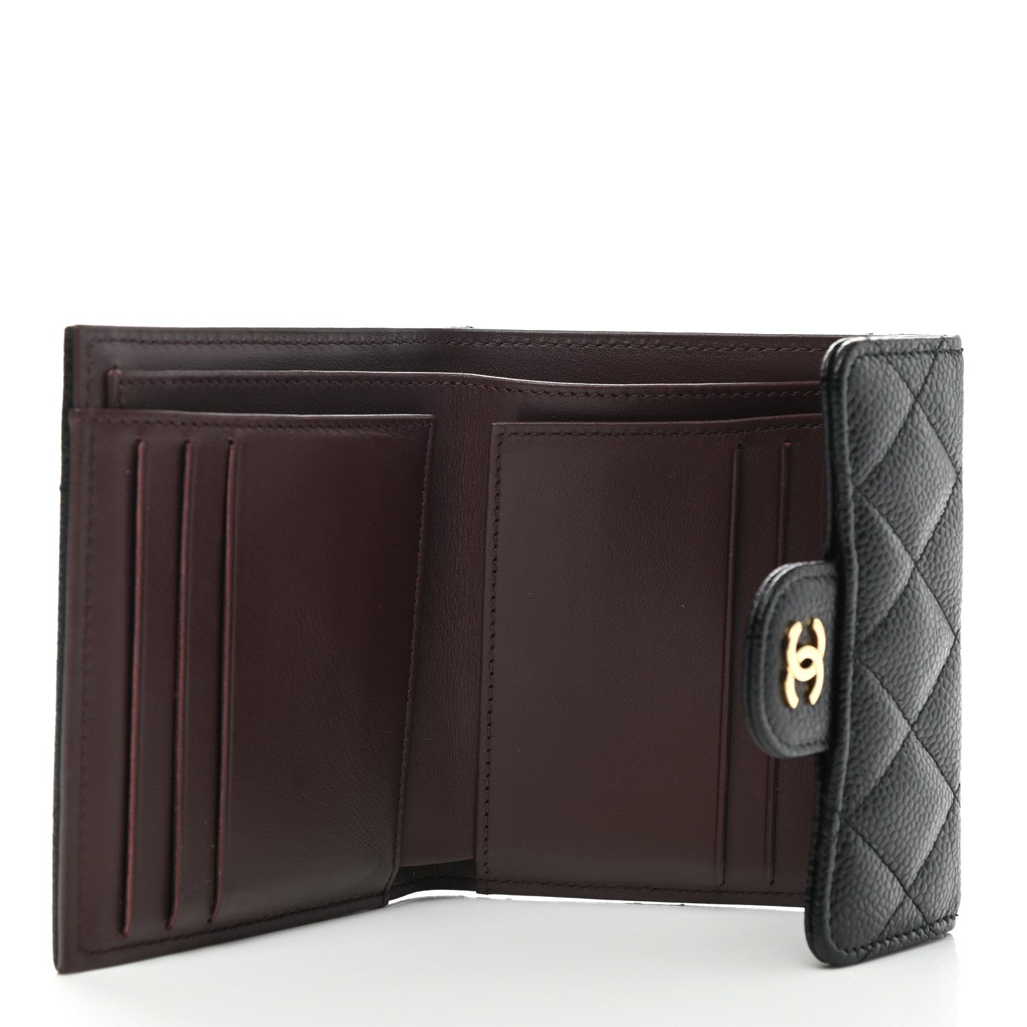 Chanel Caviar Quilted Compact Flap Wallet Black 5 of 9