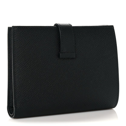 Hermes Epsom Bearn Compact Wallet Black 3 of 8