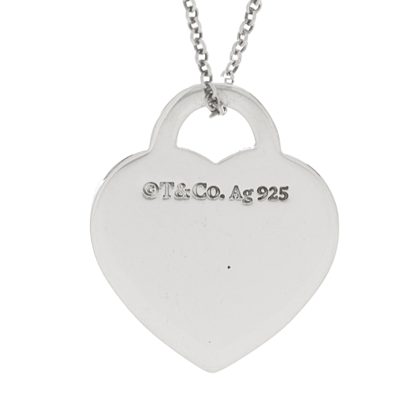 Sterling Silver Diamond Small Return to Tiffany Heart Pendant Necklace