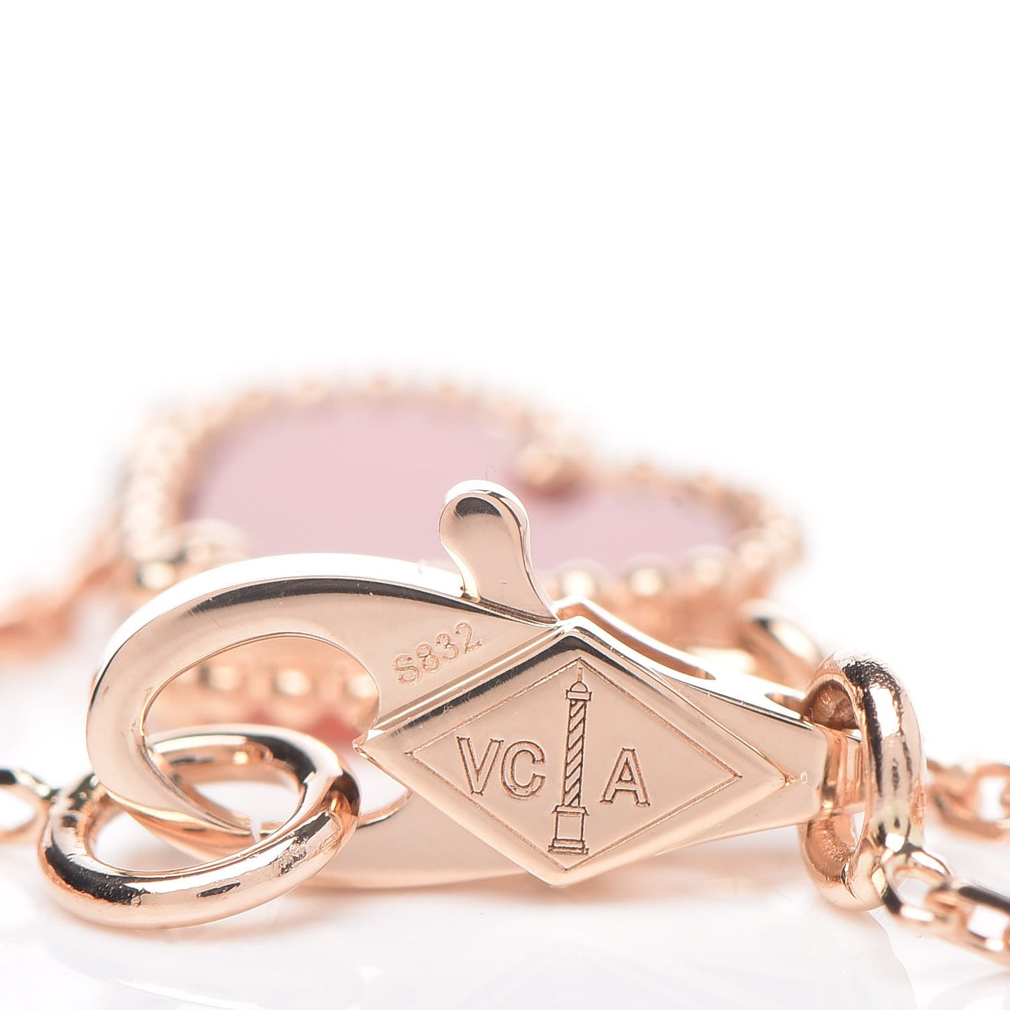 18K Rose Gold Carnelian Sweet Alhambra Heart Bracelet