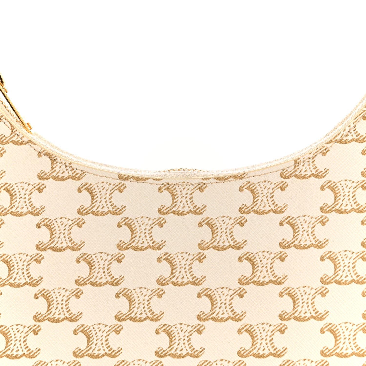 Celine Canvas Calfskin Ava Triomphe Shoulder Bag White 8 of 12
