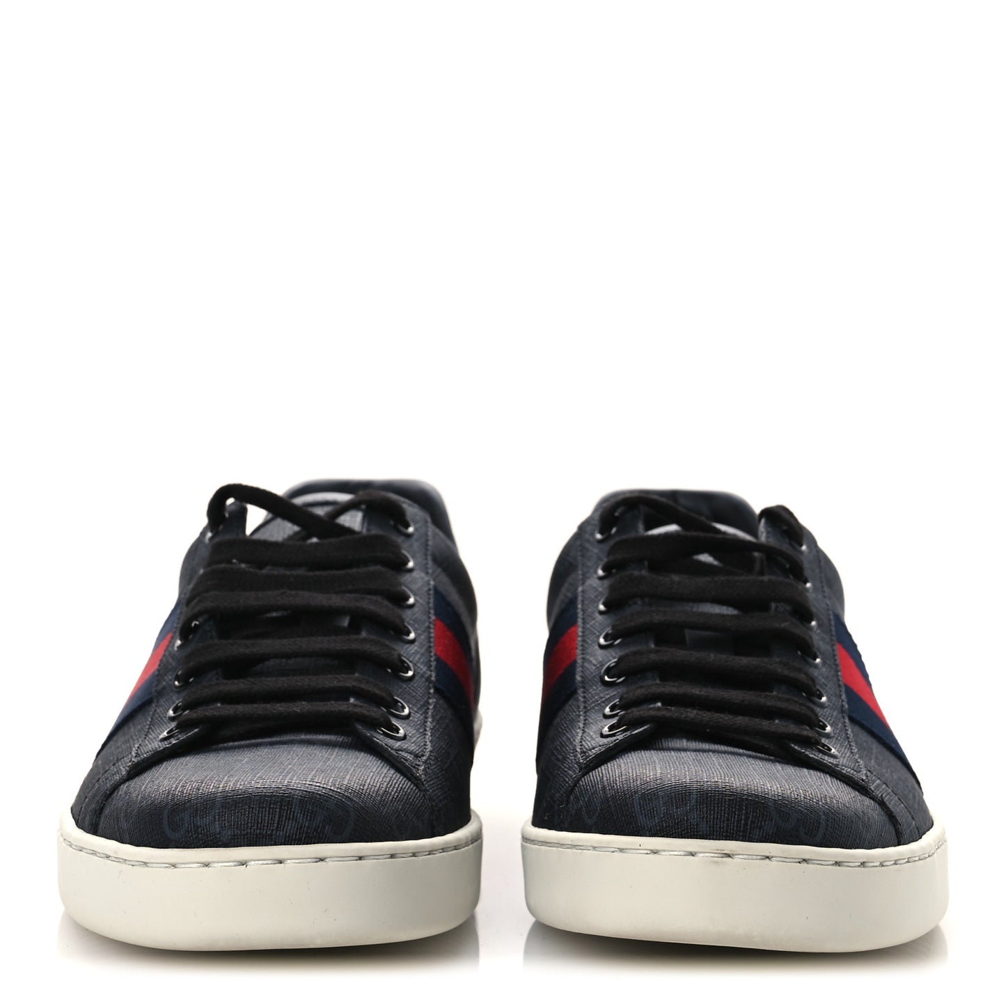 GG Supreme Monogram Ayers Web Mens New Ace Sneakers 9 Black