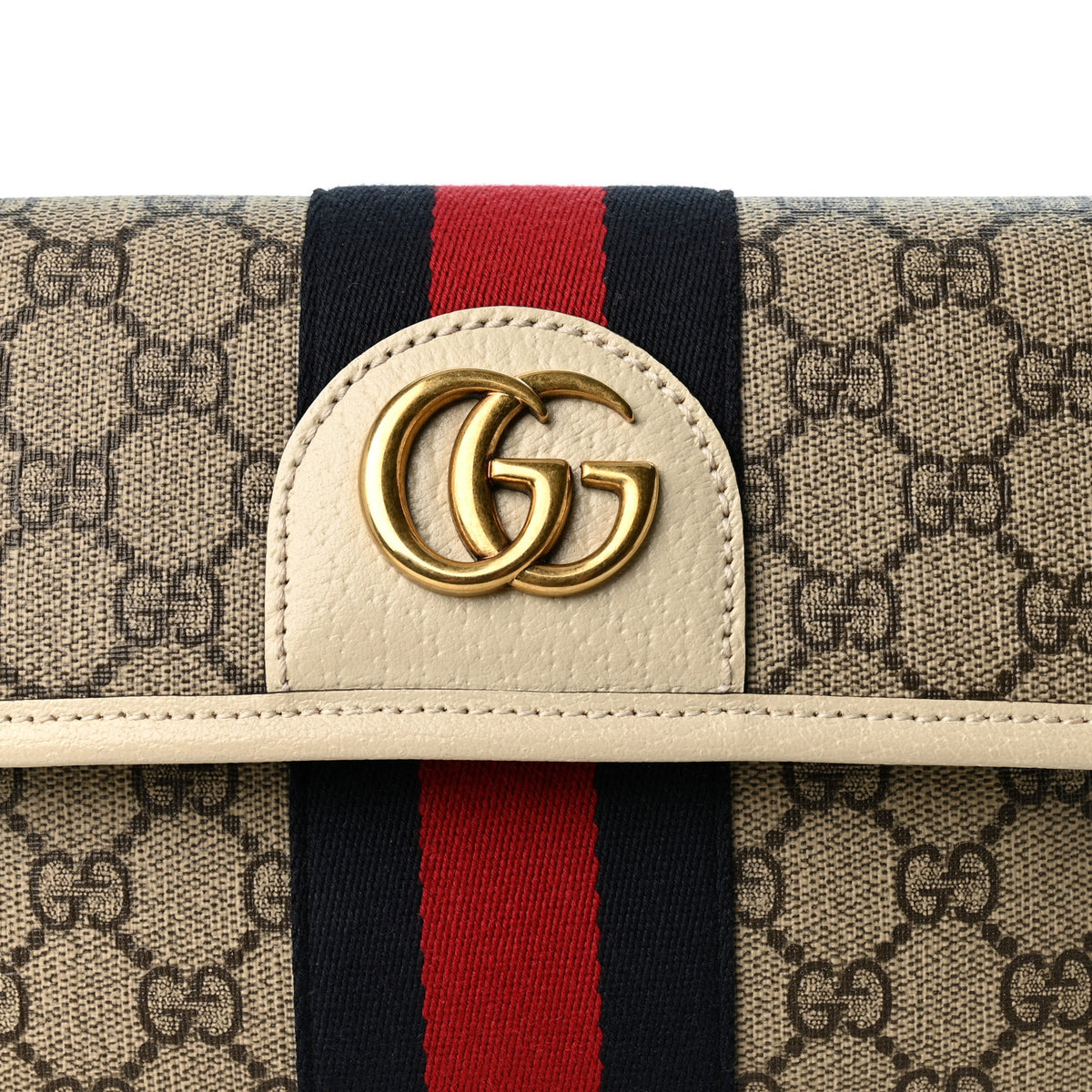 GG Supreme Monogram Web Small Ophidia Belt Bag 110 44 Beige Ebony White