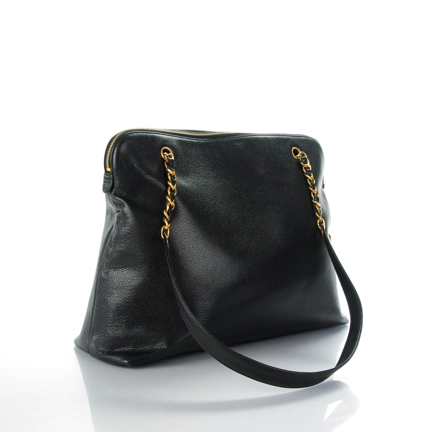 Caviar Large CC Shoulder Bag Black