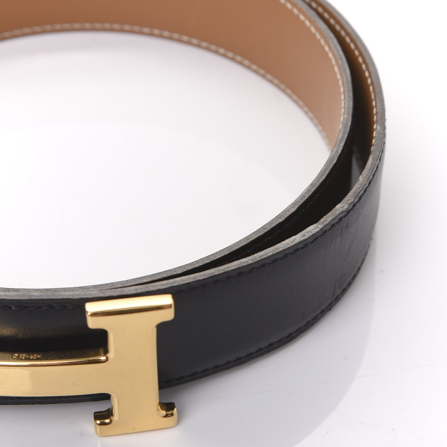 Hermes Box Chamonix 32mm H Belt 70 Black Gold 7 of 7