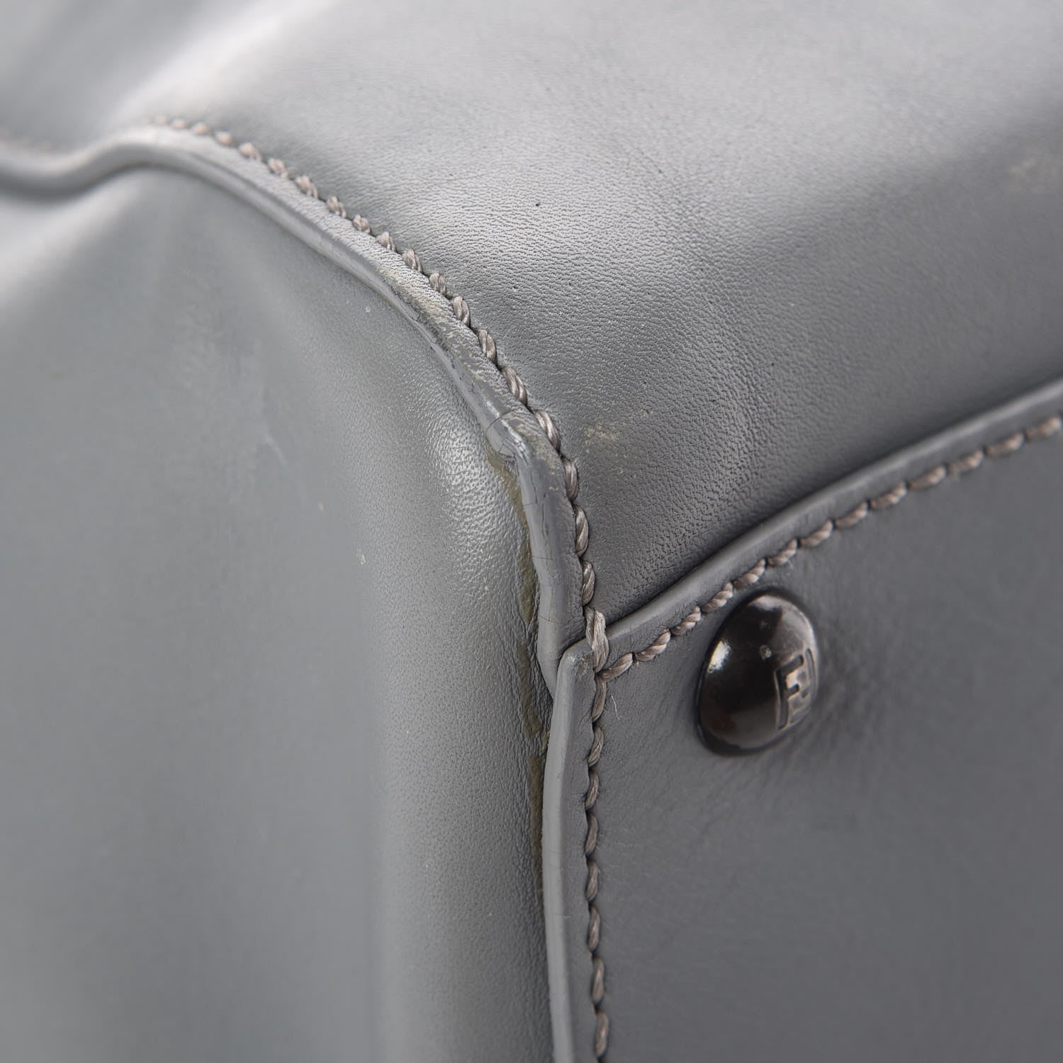 Fendi Vitello Suede Medium Peekaboo Iconic Satchel Grigio Chiaro 20 of 20