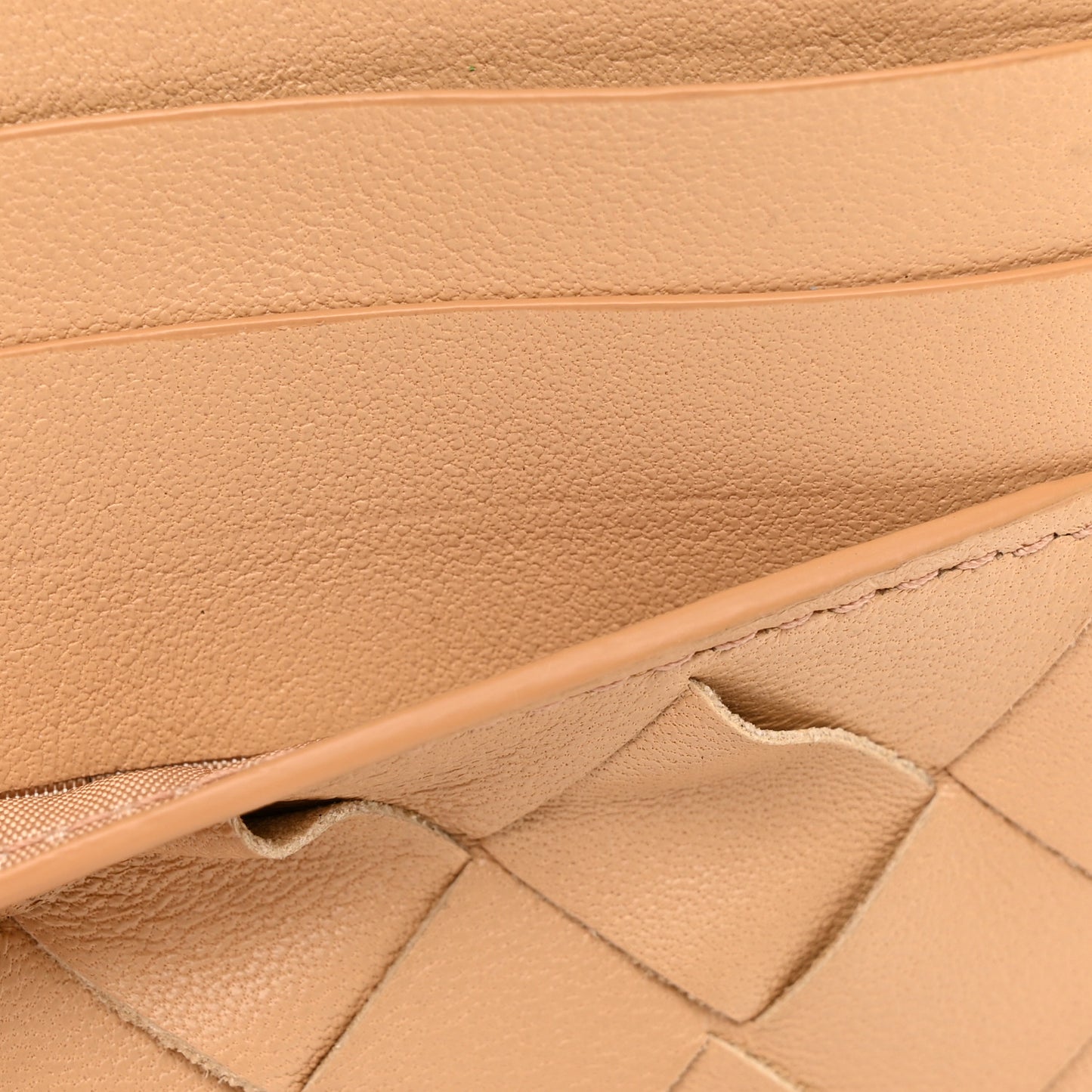 Nappa Intrecciato Card Holder Almond