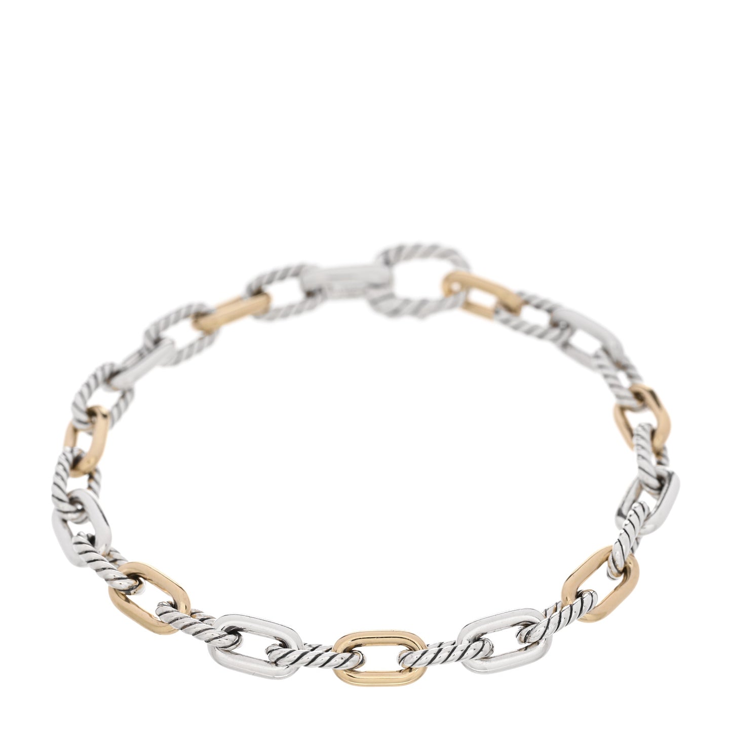 Sterling Silver 18K Yellow Gold 5.5mm DY Madison Link Chain Bracelet