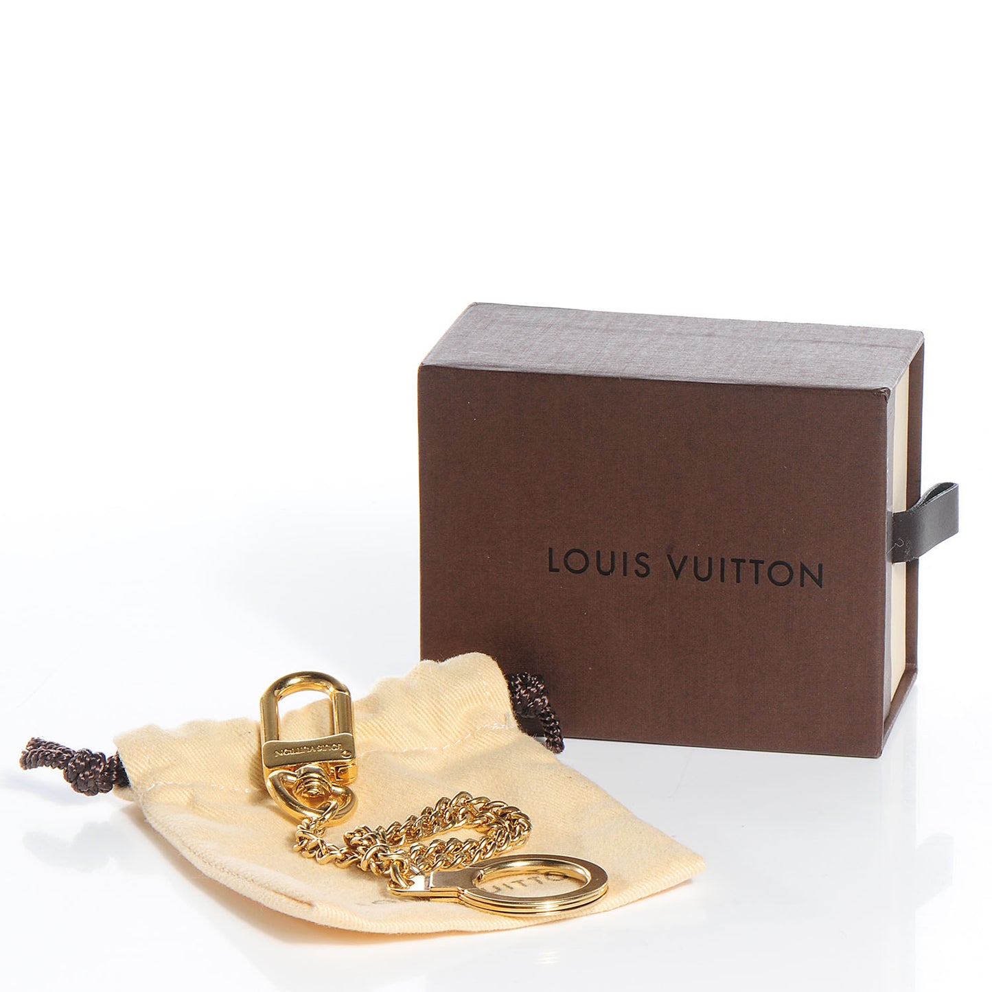 Metal Pochette Extender Key Ring Chain Gold