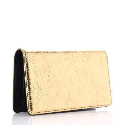 Chanel Metallic Calfskin Votez Coco Yen Wallet Gold 3 of 8