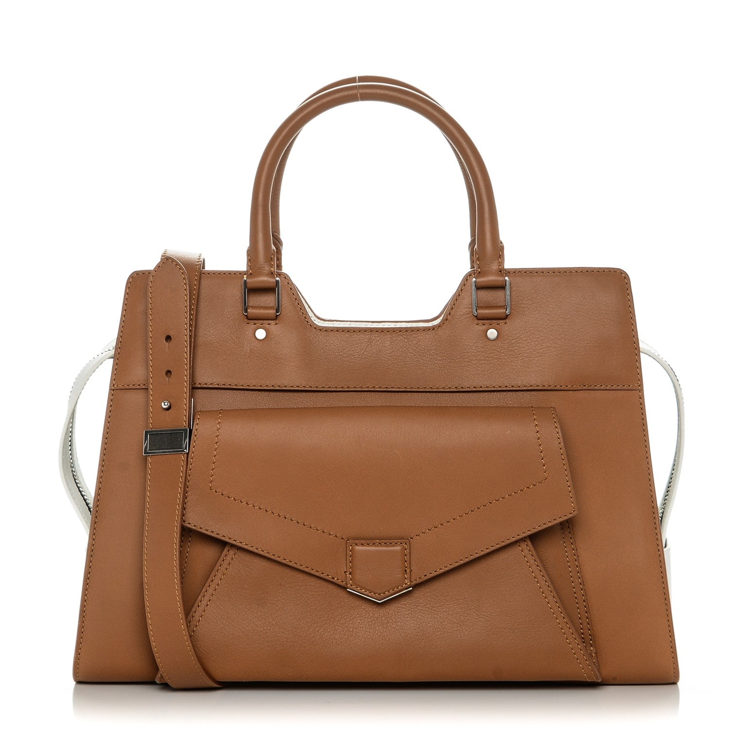 Proenza Schouler Smooth Calfskin PS13 Small Bi-Color Satchel Caramel White 1 of 6