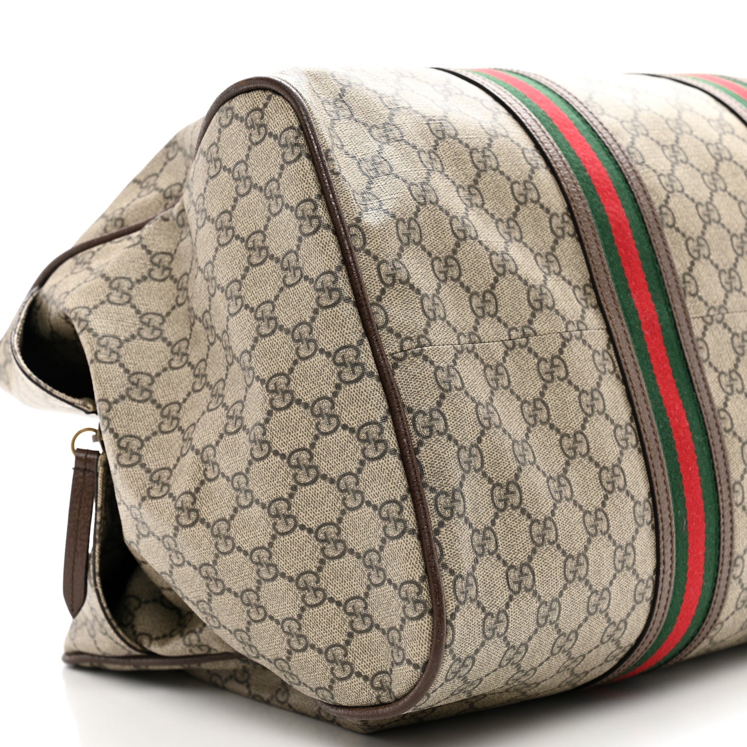 Gucci Soft GG Supreme Monogram Web Neo Vintage Duffle Bag Beige New Acero Crop 8 of 10