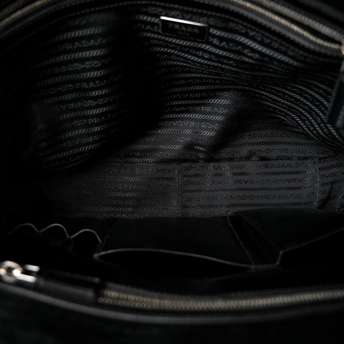Spazzolato Large Zip Around Briefcase Black