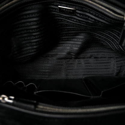 Prada Spazzolato Large Zip Around Briefcase Black 5 of 10