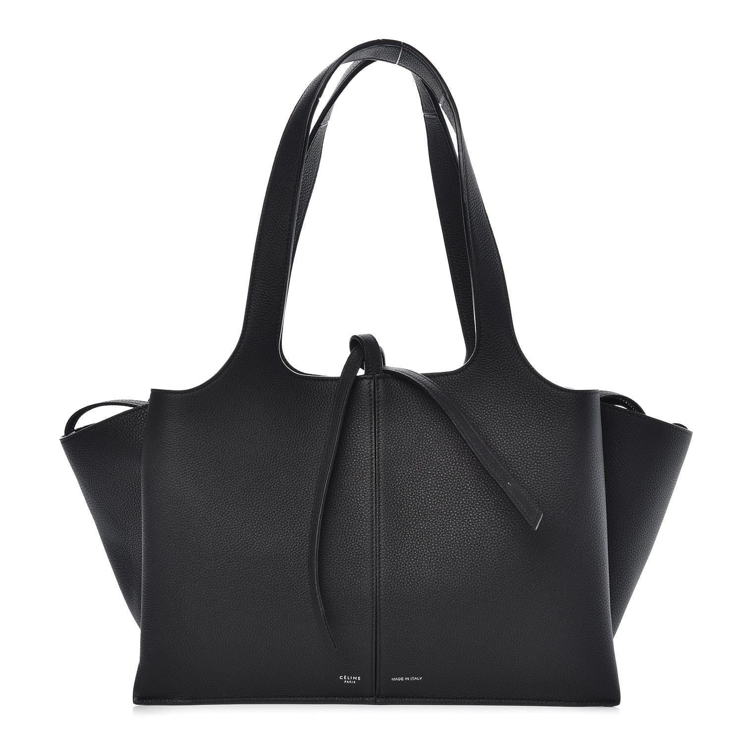 Celine Baby Grained Calfskin Medium Tri-Fold Bag Black 1 of 8