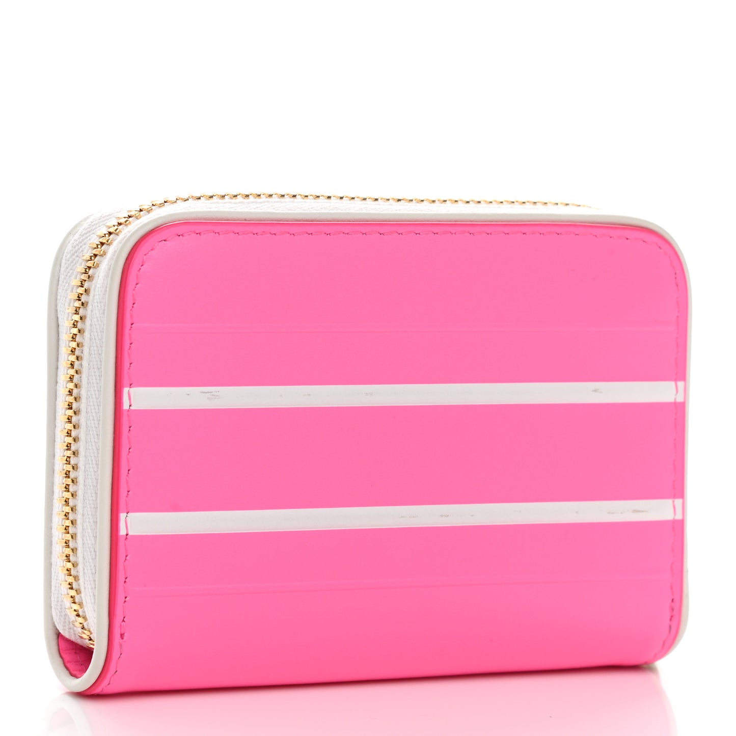Calfskin Vibe Voyageur Card Holder Fluorescent Pink