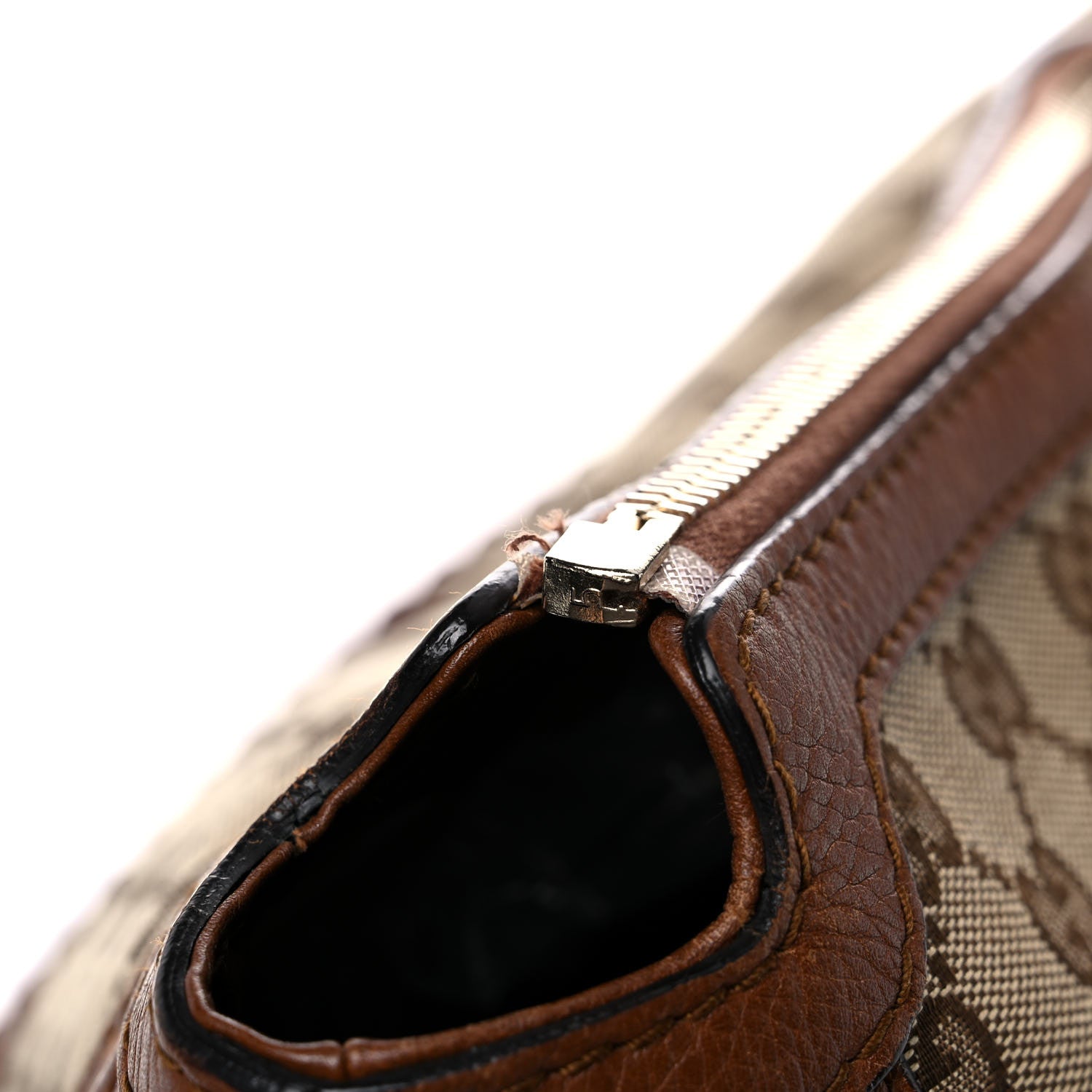 Gucci Monogram Cellarius Calfskin Medium Bella Hobo Beige Ebony Cuir 33 of 36