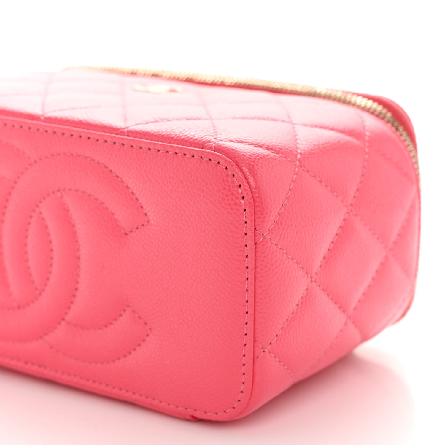 Chanel Caviar Quilted Small Vanity Case With Chain Pink 10 of 10