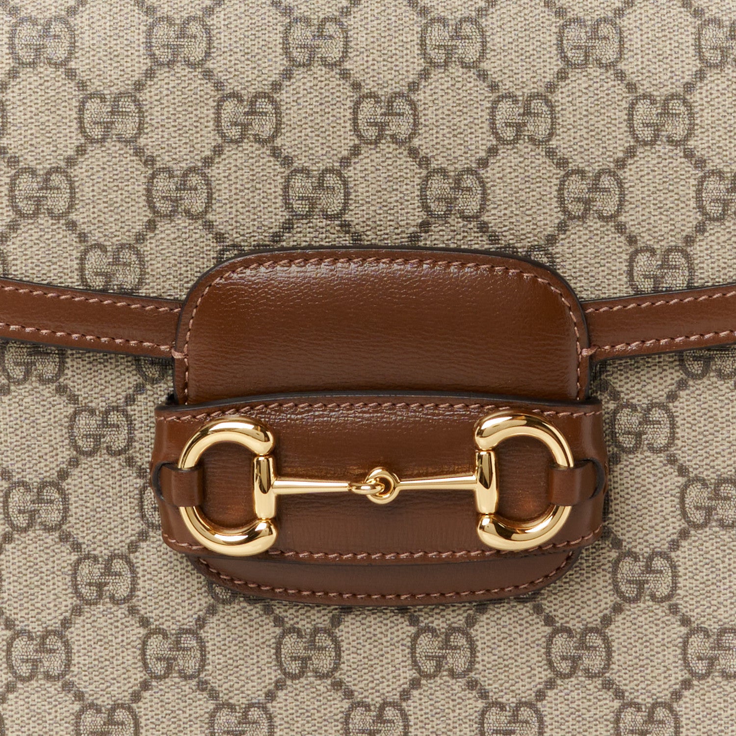 Gucci GG Supreme Monogram Horsebit 1955 Shoulder Bag Beige Brown Sugar 11 of 13