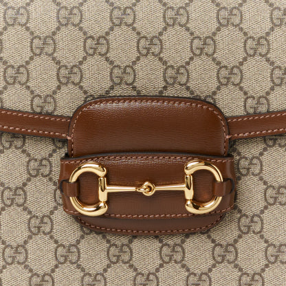 Gucci GG Supreme Monogram Horsebit 1955 Shoulder Bag Beige Brown Sugar 11 of 13
