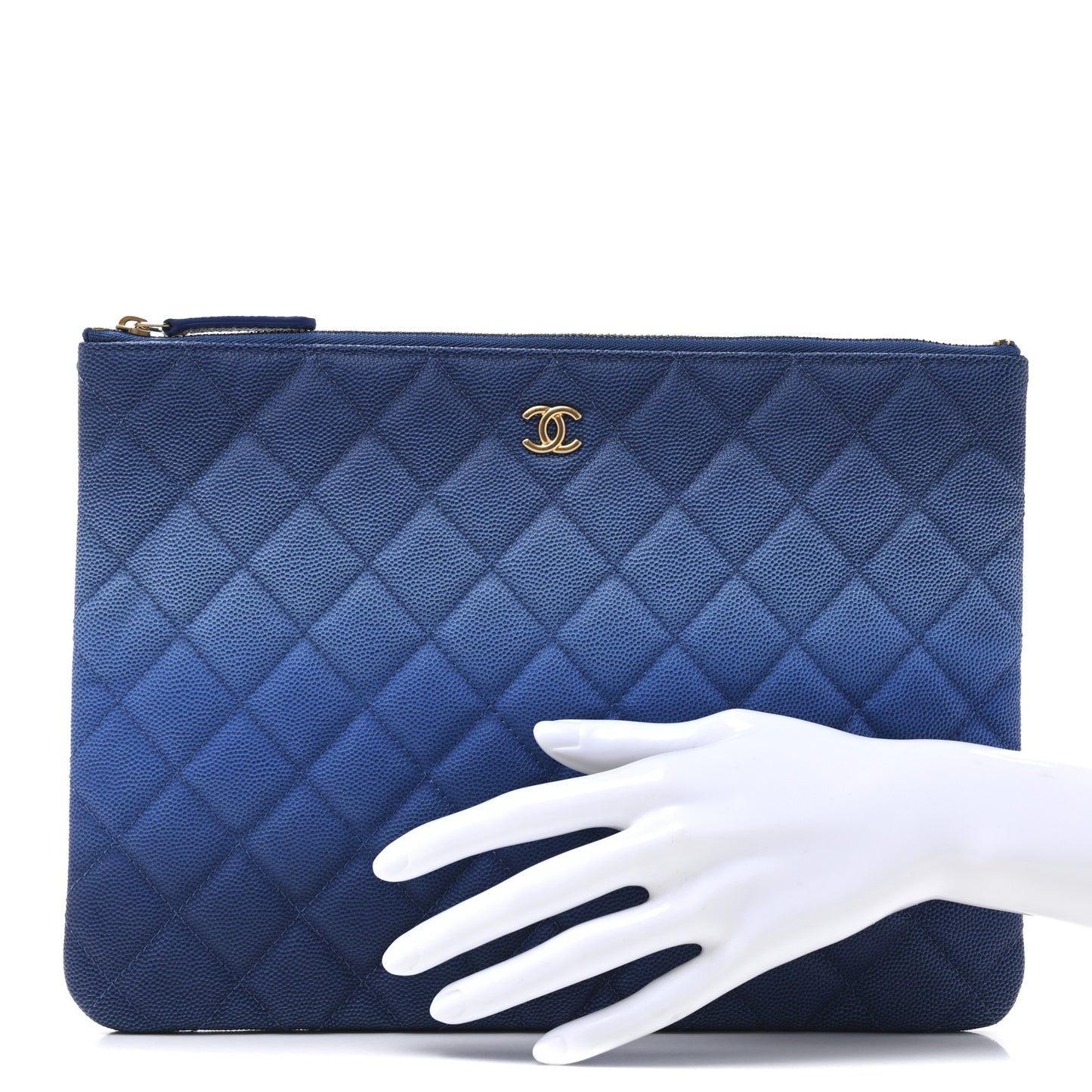 Caviar Ombre Medium Cosmetic Case Blue