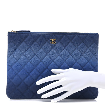 Chanel Caviar Ombre Medium Cosmetic Case Blue 2 of 9