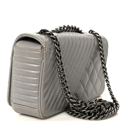 Chanel Glazed Calfskin Quilted Small Coco Boy Flap Grey 3 of 10